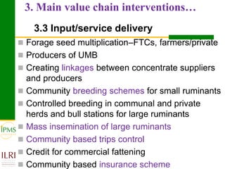Meat and live animals value chain development: IPMS and partners experiences 