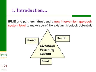 Meat and live animals value chain development: IPMS and partners experiences 