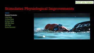 Stimulates Physiological Improvements
Related Contents:
100k Race
12 Hour Race
24 Hour Race
500 Mile Race
50k Race
Active Recovery
VISIT US TODAY
 