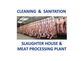 SLAUGHTER HOUSE &
MEAT PROCESSING PLANT
CLEANING & SANITATION
 