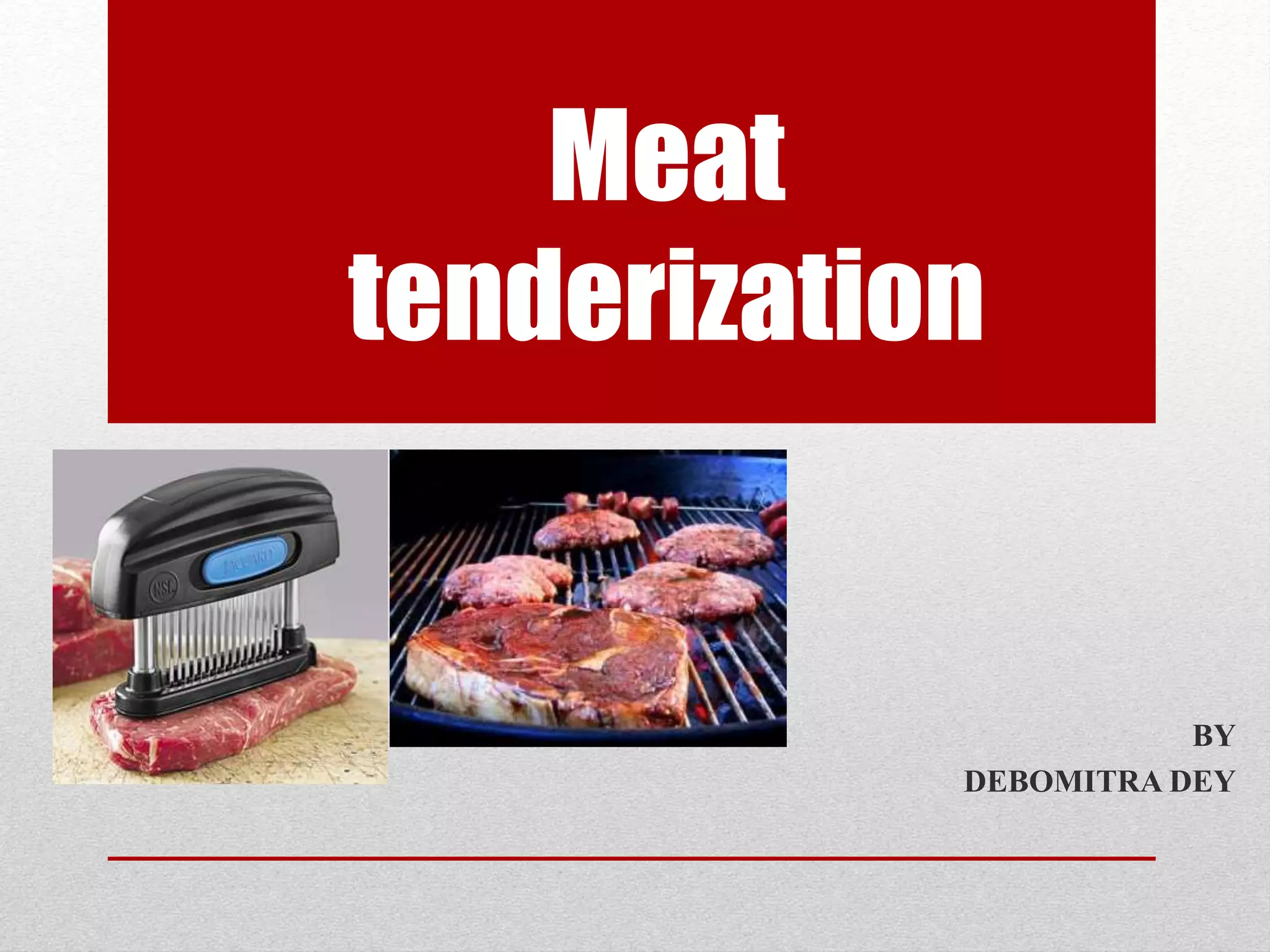 Meat tenderization | PPTX | Cooking | Food & Drink
