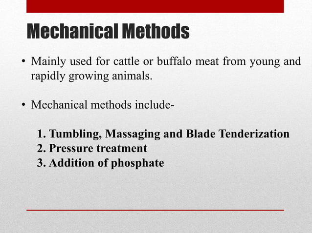 Meat tenderization | PPTX | Cooking | Food & Drink