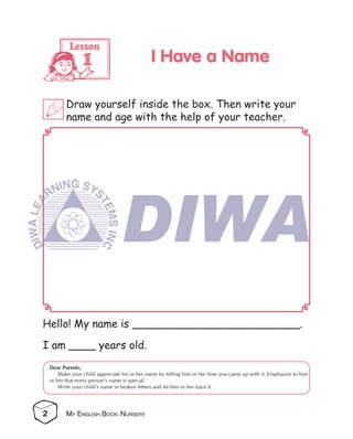 May Name Is Child Guide.pdf My English Book - Nursery | PDF