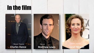 In the film
Charles Dance Matthew Lewis Janet Mcteer
Steven Traynor Patrick Camilla Traynor
 