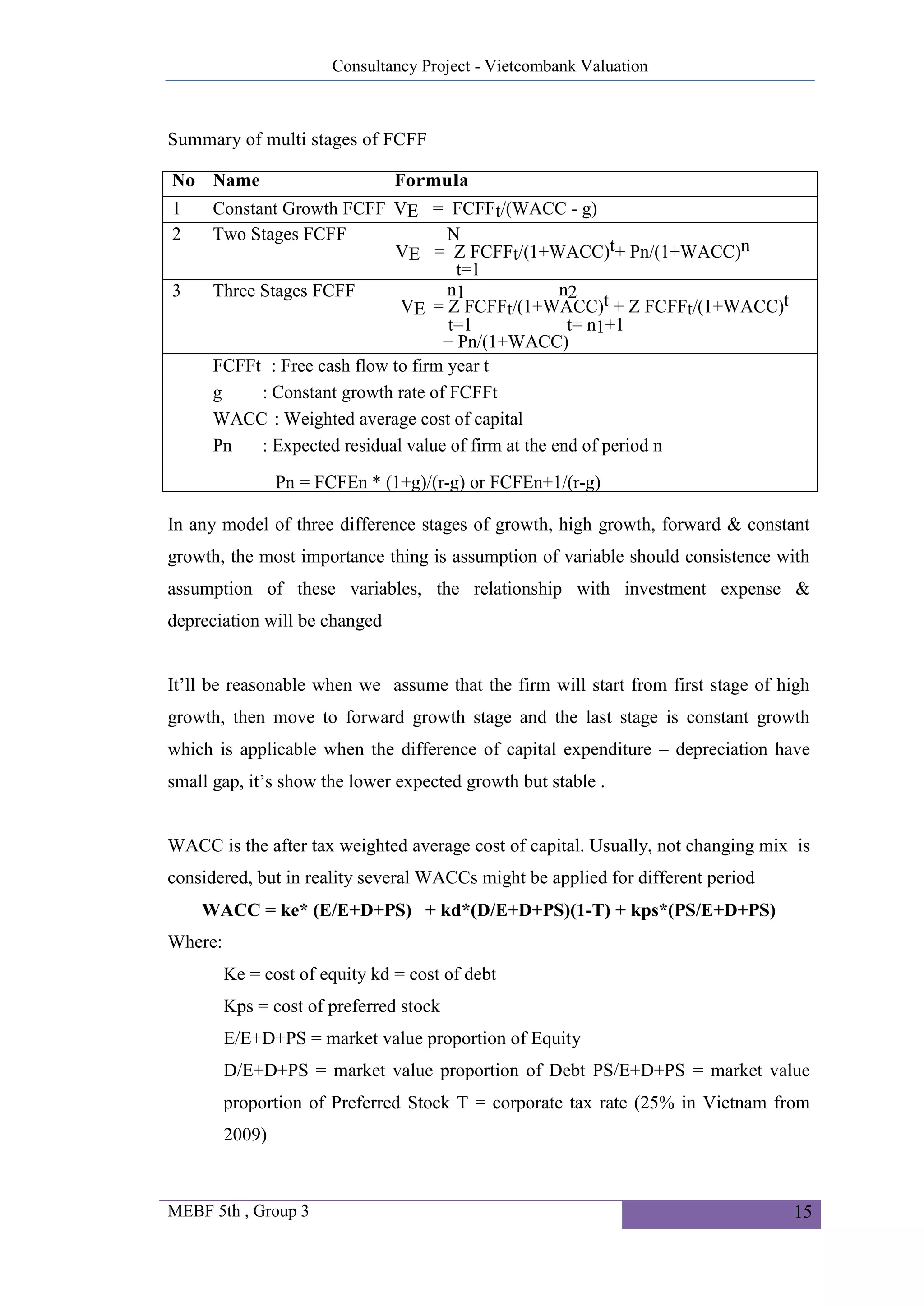 Master in Economics of Banking and Finance 5th Thesis - Valuation of  Vietcombank | PDF