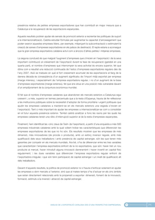 Monogràfic sobre exportació de la Memòria Econòmica de Catalunya 2011
