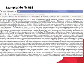 Exemples de fils RSS
 