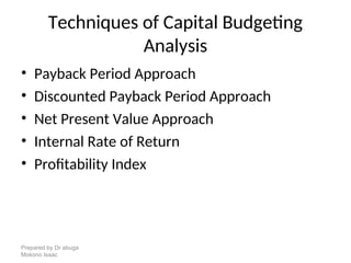 Comprehensive Guide to Capital Budgeting Techniques and Decision-Making ...