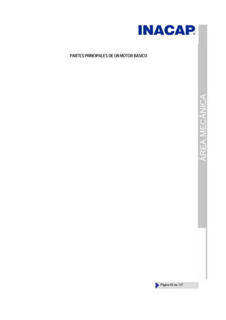 ÁREA
MECÁNICA
Página 63 de 137
PARTES PRINCIPALES DE UN MOTOR BÁSICO
 