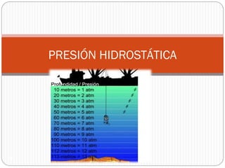 19
PRESIÓN HIDROSTÁTICA
 
