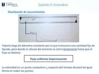 Capítulo 3: Cinemática
Clasificación de escurrimientos
 