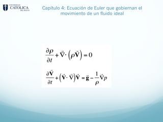 Capítulo 4: Ecuación de Euler que gobiernan el
movimiento de un fluido ideal
 