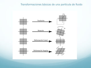 Transformaciones básicas de una partícula de fluido
 
