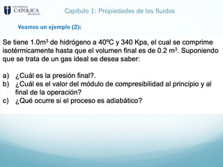 Capítulo 1: Propiedades de los fluidos
Veamos un ejemplo (2):
 