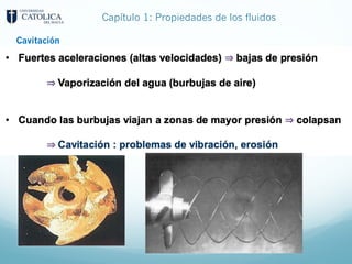 Capítulo 1: Propiedades de los fluidos
Cavitación
 