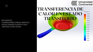 TRANSFERENCIA DE
CALOR EN ESTADO
TRANSITORIO
INTEGRANTES
-HUAMAN RAMOS SAMUEL MARCELO
-ROJAS CONDOR GILBERTH ITALO
-SANTANA CCORA HELMO
 