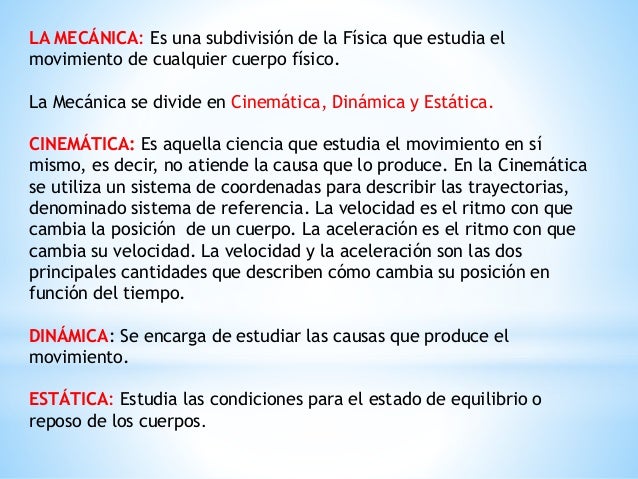 Mecanica del movimiento