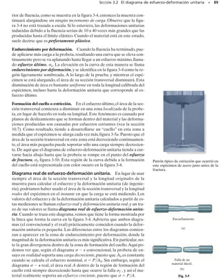 L
2-31. El tubo curvo tiene un radio original de 2 pies. Si se
calienta no uniformemente, de manera que la deformación
unitaria normal a lo largo de su longitud es
determine el incremento en longitud del tubo.
*2-32. Resuelva el problema 2-31 si =0.08 sen .
P = 0.05 cos u,
2-33. El bloque de polisulfona está unido con pegamento
en sus partes superior e inferior a placas rígidas. Si una fuer-
za tangencial aplicada a la placa superior ocasiona que el ma-
terial se deforme de modo tal que sus lados quedan descritos
por la ecuación determine la deformación uni-
taria cortante en el material en sus esquinas A y B.
y = 3.56x14
,
02-Hibbeler 30/8/56 10:36 AM Página 82
 