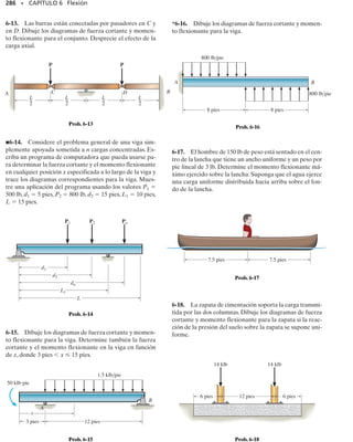 [[A 2337]]
Las vigas son miembros estructurales importantes usadas en la construcción de
edificios. Su diseño se basa a menudo en su capacidad de resistir esfuerzos
de flexión, que es el tema de este capítulo.
 