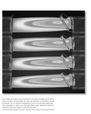 Determine la posición del centro de cortante para el ángulo de lados
iguales, figura 7-26a. Calcule también la fuerza cortante interna resul-
tante en cada lado.
Solución
Cuando se aplica una fuerza cortante V vertical hacia abajo, el flujo de
cortante y las resultantes del flujo cortante están dirigidas como se
muestra en las figuras 7-26b y 7-26c, respectivamente.Advierta que las
fuerzas F en cada lado deben ser iguales puesto que por equilibrio la
suma de sus componentes horizontales debe ser igual a cero.Además,
las líneas de acción de ambas fuerzas intersecan el punto O; por lo tan-
to, este punto debe ser el centro de cortante, ya que la suma de los mo-
mentos de esas fuerzas y de V respecto a O es cero, figura 7-26c.
La magnitud de F puede determinarse encontrando primero el flu-
jo de cortante en una posición s arbitraria a lo largo del lado superior,
figura 7-26d. En este caso,
412 • CAPÍTULO 7 Esfuerzo cortante transversal
E J E M P L O 7.10
b
45°
45°
b
t
t
(a)
Distribución del flujo cortante
(b)
qmáx
qmáx
(c)
F
F
O O
=
V
Q = yA =
1
22
a1b - s2 +
s
2
bts =
1
22
ab -
s
2
bst
Fig. 7-26
07-Hibbeler 31/8/56 3:34 AM Página 412
 
