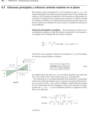 La columna excéntrica que soporta este letrero está sometida a las cargas
combinadas de fuerza normal, fuerza cortante, momentos flexionante y
torsionante.
08-Hibbeler 31/8/56 3:38 AM Página 422
 