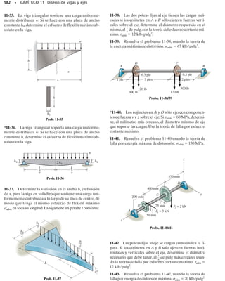30°  90°), figura 10-6b. Si y sus-
tituye a x, entonces
= c
500 + 1-3002
2
d110-6
2 + c
500 - 1-3002
2
d110-6
2 cos12160°22
Py¿ = -13.4110-6
2 Resp.
De acuerdo con estos resultados, el elemento se tiende a distorsionar
como se ve en la figura 10-6c.
x
y
dy
dx
∋ dy
∋
dx
y
x
γxy
2
__
γxy
2
__
(a)
x
y
= 60°
x
y
= –30°
θ
θ
(b)
y
dy
dx
∋ dy
∋
dx
y
x
γx
2
___
x
y
γx
2
___
y

(c)
Fig. 10-6
Px =
Px + Py
2
+
Px - Py
2
cos 2u +
gxy
2
sen 2u
gx′y′
2
= - a
Px - Py
2
b sen 2u +
gxy
2
cos 2u
= - c
500 - 1-3002
2
d110-6
2sen121-30° +
200110-6
2
2
cos121-30°22
22
+
200110-6
2
2
sen121-30°22
c d
Py′ =
Px + Py
2
+
Px - Py
2
cos 2u +
gxy
2
sen 2u
+
200110-6
2
2
sen12160°22
10-Hibbeler 31/8/56 3:47 AM Página 511
 