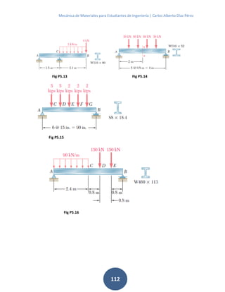 Mecánica de Materiales para Estudiantes de Ingeniería | Carlos Alberto Díaz Pérez
112
Fig P5.14Fig P5.13
Fig P5.15
Fig P5.16
 