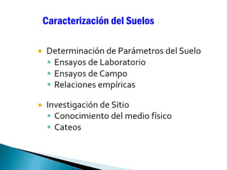 Caracterización del Suelos
 