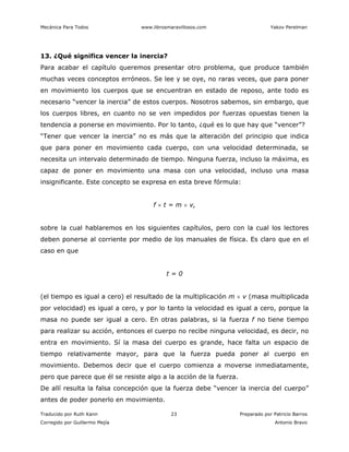 Mecánica Para Todos www.librosmaravillosos.com Yakov Perelman
Traducido por Ruth Kann 23 Preparado por Patricio Barros
Cor...