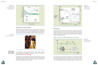 CAPÍTULO 5
MECâNICA 2
90 91
Recozimento para alívio de tensões
Esse método consiste no aquecimento do aço a temperaturas abaixo da austenita
(igura 5.4). O objetivo é reduzir as tensões originadas durante a solidiicação,
corte por chama, soldagem ou usinagem, ou qualquer tipo de deformação a frio.
Essas tensões começam a ser aliviadas a temperaturas logo acima da ambiente.
Esse tratamento gera um rearranjo formando novos cristais, também conhecido
como recristalização. A temperatura de aquecimento dever ser de um terço até
metade da temperatura de fusão do aço.
Para proteger as peças acabadas contra a corrosão e a perda de carbono causadas
pela temperatura com o oxigênio da atmosfera do forno, as peças são colocadas
em ambientes vedados, para impedir a entrada de oxigênio, ou mergulhadas em
banhos de sal, impedindo assim sua oxidação.
1050
1000
950
900
850
800
750
700
650
600
550
500
450
400
austenita
+
ferrita
austenita
+
cementita
cementita
+
perlita
ferrita
ferrita
( Fe)
α
+
perlita
austenitização
austenita
Temperatura
(
o
C)
727
A3
A1
Acm
0 0,2 0,4 0,6 0,8 1 1,2 1,4 1,6 1,8 2,0
Carbono (% em peso)
Figura 5.2
temperaturas de
austenitização indicadas
para recozimento.
Figura 5.3
Corte de aço por chama
Conforme o tipo
de aço, varia de
1440 o
C a 1530 o
C
Esferoidização
Tratamento também conhecido como coalecimento, consiste no aquecimento
próximo da zona crítica. É um tratamento de várias horas dentro do forno e visa
amolecer materiais de altos teores de carbono e quebrar as redes de cementitas,
deixando as globulares ou esferoidais com uma matriz ferrítica, o que facilita a
usinagem e a deformação a frio.
A igura 5.5 mostra a faixa usual de temperatura para esse tratamento.
Para materiais com altos teores de carbono, como o aço 52 100 de elevada
dureza, usado na fabricação de rolamentos (igura 5.6), é realizado o tratamen-
to de esferoidização para melhorar a usinagem. Com esse tratamento se redu-
zem os custos de fabricação com ferramentas de usinagem e os tempos. Depois
Temperatura
abaixo da
linha A1
γ = austenita
α = ferrita
δ = ferro delta
aço ferro fundido
Temperatura
ºC
Temperatura
ºF
1539
1492
1400
1130
910
760
723
210
2066ºF
4,3%
6,67%
0,008%
0,025%
γ + Fe3
C
Acm
A3
A1
A0
Fe3
C
L + Fe3
C
γ
α + γ
α
α + Fe3
C
0,50% 0,83% 1% 2% 3% 4% 5% 6% 65%
hipoeutetoide hipereutetoide
transformação magnética do Fe3
C
1333ºF
γ + L L
δ + γ
δ
δ + L
3000
2720
2600
2552
2400
2200
2066
2000
1800
1670
1600
1400
1333
1200
1000
410
2802
Figura 5.4
temperaturas de
recozimento para
alívio de tensões.
3
2
b
Tempo
ºC
A1
c
1
a d
Figura 5.5
faixa de temperatura
de esferoidização.
CHarles
D.
Winters
/
PHOtO
researCHers
 