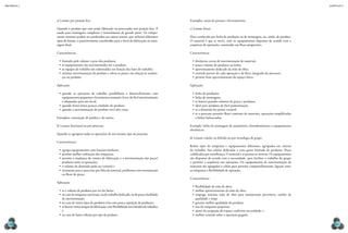 CAPÍTULO 9
MECâNICA 2
160 161
Exemplos: seção de prensas e ferramentaria.
c) Leiaute linear
Mais conhecido por linha de produção ou de montagem, ou, ainda, de produto.
O material é que se move, com os equipamentos dispostos de acordo com a
sequência de operações, mantendo um luxo progressivo.
Características:
•	distâncias curtas de movimentação de materiais
•	pouco volume de produtos na linha;
•	aproveitamento dedicado da mão de obra;
•	controle preciso de cada operação e do luxo integrado do processo;
•	permite bom aproveitamento do espaço físico.
Aplicação:
•	linha de produção;
•	linha de montagem;
•	se houver grandes volumes de peças e produtos;
•	ideal para produtos de fácil padronização;
•	se a demanda for pouco variável;
•	se o processo permitir luxo contínuo de materiais, operações simpliicadas
e linhas balanceadas.
Exemplo: linha de montagem de automóveis, eletrodomésticos e equipamentos
eletrônicos.
d) Leiaute celular ou híbrido ou por tecnologia de grupo
Reúne tipos de máquinas e equipamentos diferentes, agrupados em centros
de trabalho. São células dedicadas a uma gama limitada de produtos. Peças
codiicadas por semelhança. O material e as pessoas se movem. Os equipamentos
são dispostos de acordo com a necessidade, para facilitar o trabalho do grupo
e permitir a sequência nas operações. Os equipamentos de movimentação de
materiais são agregados à célula para permitir compartilhamento, ligação entre
as máquinas e lexibilidade de operação.
Características:
•	lexibilidade de mão de obra;
•	melhor aproveitamento da mão de obra;
•	emprega máxima mão de obra para manutenção preventiva, análise da
qualidade e setup;
•	garante melhor qualidade do produto;
•	uso de máquinas pequenas;
•	ajuste da ocupação do espaço conforme necessidade; e
•	melhor controle sobre a operação gargalo.
a) Leiaute por posição ixa
Quando o produto que está sendo fabricado ou processado tem posição ixa. É
usado para montagens complexas e normalmente de grande porte. Os compo-
nentes menores podem ser produzidos em outros setores, que utilizam diferentes
tipos de leiaute, e posteriormente transferidos para o local da fabricação ou mon-
tagem inal.
Características:
•	limitado pelo volume e peso dos produtos;
•	os equipamentos são movimentados até o produto;
•	as equipes de trabalho são substituídas em função das fases de trabalho;
•	mínima movimentação do produto e altera-se pouco em relação às mudan-
ças no produto.
Aplicação:
•	quando as operações de trabalho possibilitam o desenvolvimento com
equipamentos pequenos e ferramentas manuais, leves, de fácil movimentação
e adequadas para uso local;
•	quando forem feitas poucas unidades de produto;
•	quando a movimentação do produto tiver alto custo.
Exemplos: construção de prédios e de navios.
b) Leiaute funcional ou por processo
Quando se agrupam todas as operações de um mesmo tipo de processo.
Características:
•	agrupa equipamentos com funções similares;
•	permite melhor utilização das máquinas;
•	permite a mudança do roteiro de fabricação e a movimentação das peças/
produtos entre as operações;
•	o volume da demanda pode ser variável; e
•	raramente para o processo por falta de material, problemas com manutenção
ou luxo de peças.
Aplicação:
•	se o volume de produtos por vez for baixo;
•	nocasodemáquinasuniversais,oudetrabalhodedicado,oudepoucafacilidade
de movimentação;
•	no caso de vários tipos de produtos e/ou com pouca repetição de produção;
•	 se houver vários tempos de fabricação, com lexibilidade nos métodos de trabalho;
e
•	no caso de baixo volume por tipo de produto.
 