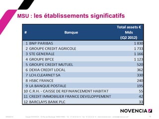 29/09/2014 
Groupe NOVENCIA - 25 Rue de Maubeuge 75009 PARIS - Tél. : 01 44 63 53 13 - Fax : 01 44 63 53 14 - www.novencia.com - contact@novencia.com 
16 
MSU : les établissements significatifs  
