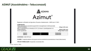 38
AZIMUT (Azoxistrobina – Tebuconazol)
Fonte: Adama, 2022.
 