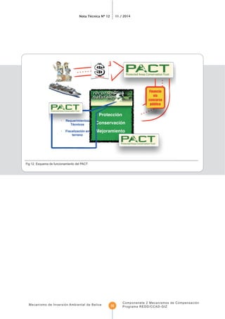 Nota Técnica Nº 12 11 / 2014
Mecanismo de Inversión Ambiental de Belice
Componenete 2 Mecanismos de Compensación
Programa REDD/CCAD-GIZ32
Fig 12. Esquema de funcionamiento del PACT
 