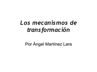 Los mecanismos de
  transformación

 Por Ángel Martínez Lara
 