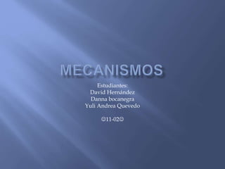 Estudiantes:
David Hernández
Danna bocanegra
Yuli Andrea Quevedo
11-02
 