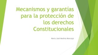 Mecanismos y garantías
para la protección de
los derechos
Constitucionales
Maria José Medina Moncayo
 