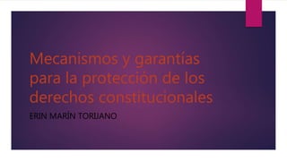 Mecanismos y garantías
para la protección de los
derechos constitucionales
ERIN MARÍN TORIJANO
 