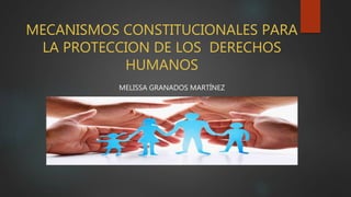 MECANISMOS CONSTITUCIONALES PARA
LA PROTECCION DE LOS DERECHOS
HUMANOS
MELISSA GRANADOS MARTÍNEZ
 