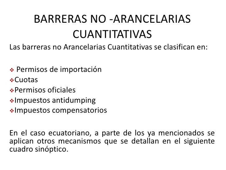 Mecanismos Para Arancelarios Del Comercio