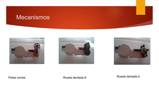 Mecanismos
Rueda dentada APolea correa Rueda dentada b
 
