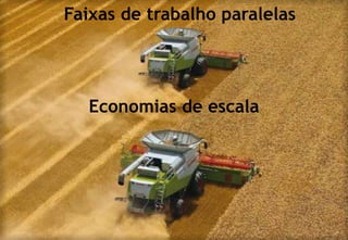 Faixas de trabalho paralelas
Economias de escala
 