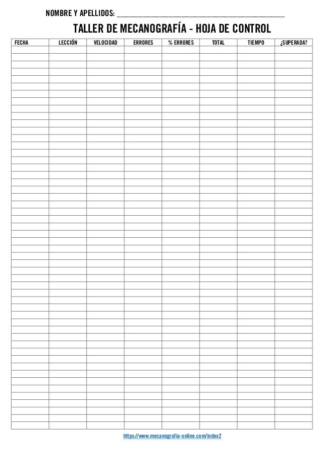 Mecanografia Control de velocidad
