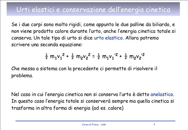 Urto Elastico Cosa Si Conserva