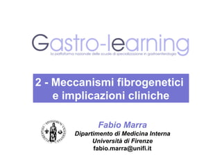 2 - Meccanismi fibrogenetici
    e implicazioni cliniche

              Fabio Marra
       Dipartimento di Medicina Interna
             Università di Firenze
              fabio.marra@unifi.it
 