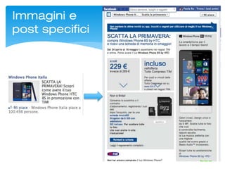 Immagini e
post specifici
 