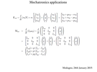 Modugno, 24th January 2015
Mechatronics applications
 