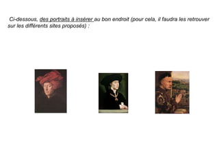 Ci-dessous, des portraits à insérer au bon endroit (pour cela, il faudra les retrouver
sur les différents sites proposés) :
 