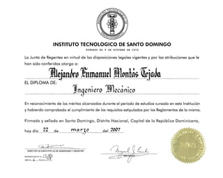 Mechanical Engineer diploma