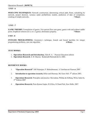 Mech vii-operation research [06 me74]-notes | PDF